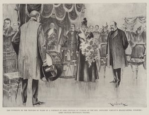 Prinsesse af Wales afslører et portræt af Lord Colville of Culross i det ærede artillerikompagnis hovedkvarter i Finsbury, hvor Lord Colville takker tilbage af Ralph Cleaver